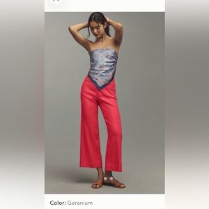 Colette European linen stretch wide leg pants